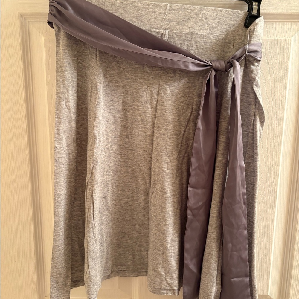 GAP Gray Midi Skirt with Gray Sash